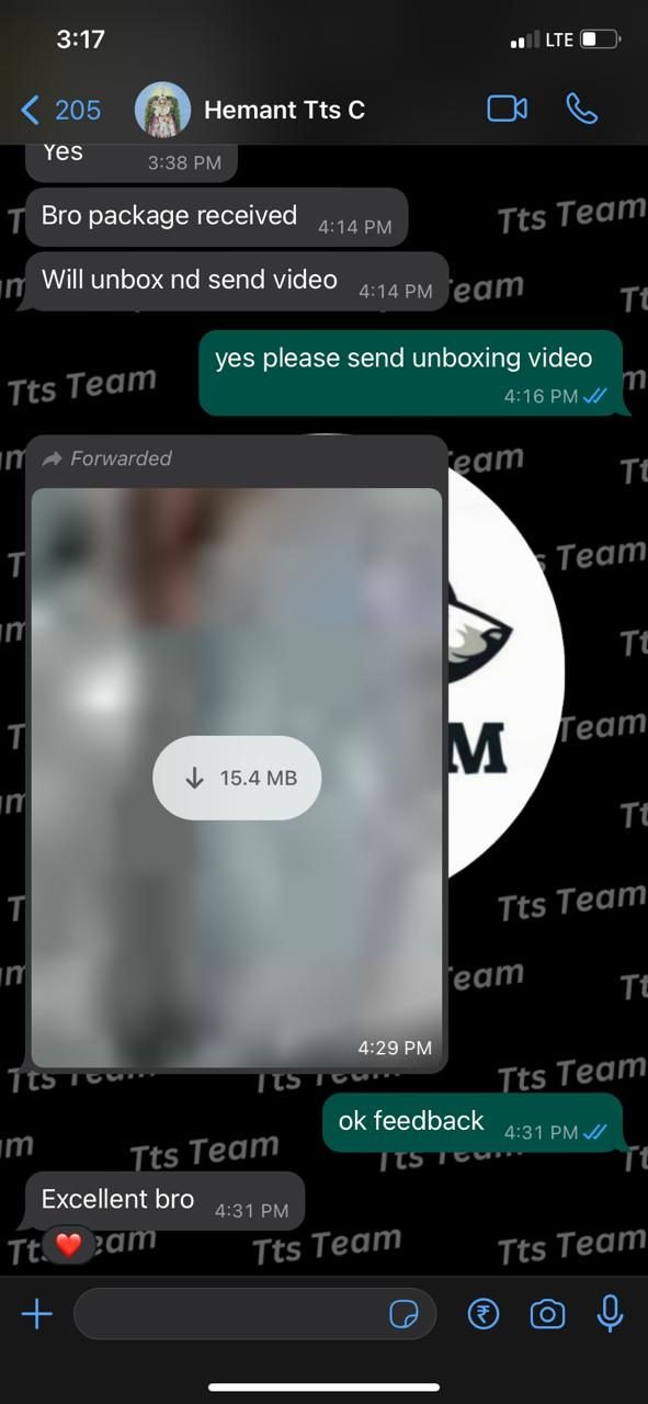 Customer WhatsApp review 11 of 29