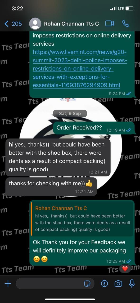 Customer WhatsApp review 15 of 29