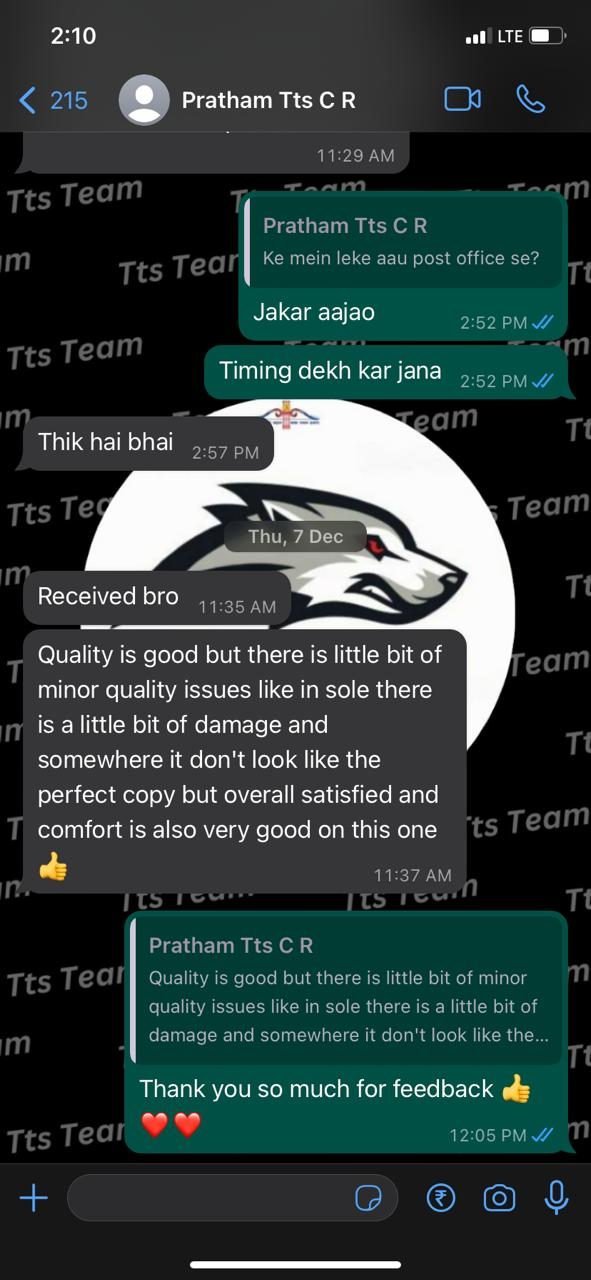 Customer WhatsApp review 19 of 29