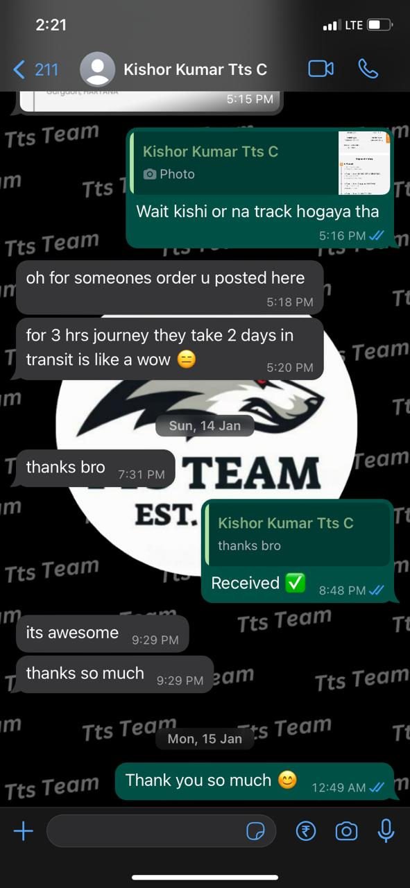 Customer WhatsApp review 21 of 29