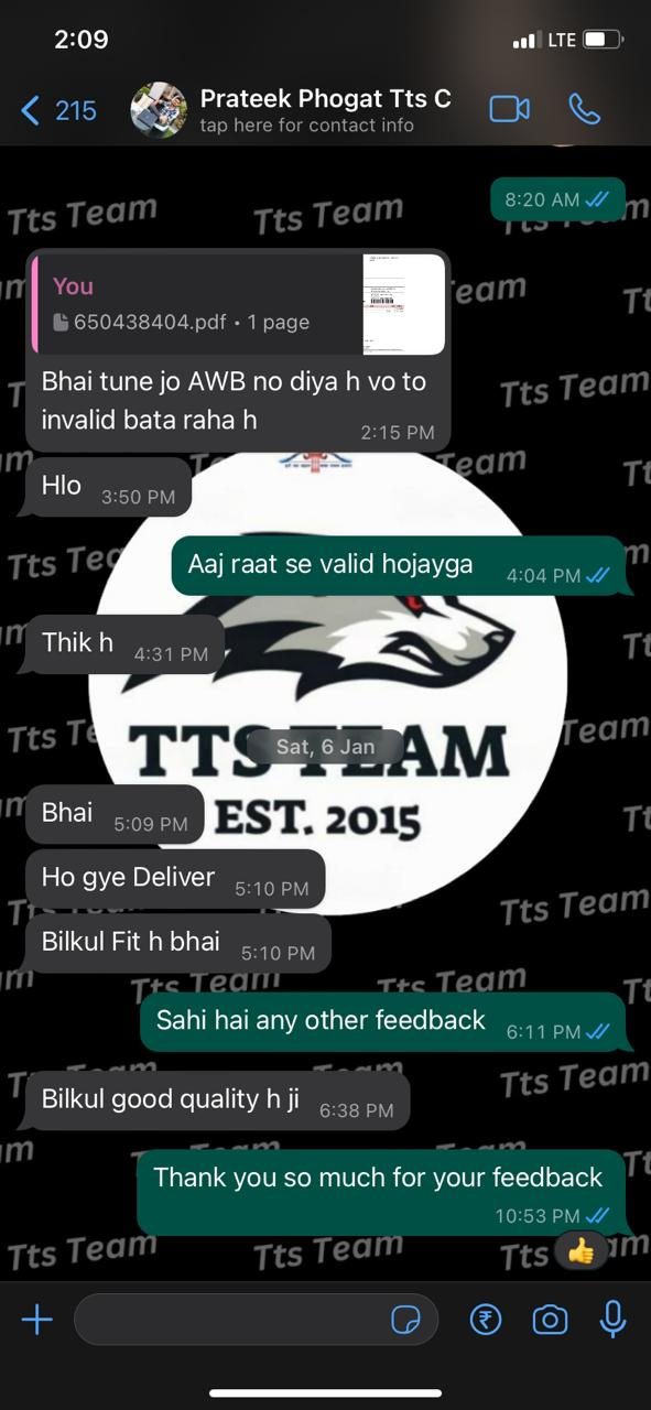 Customer WhatsApp review 23 of 29