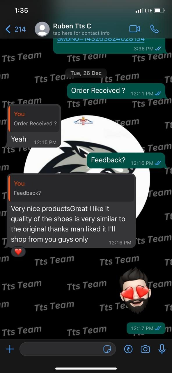 Customer WhatsApp review 25 of 29