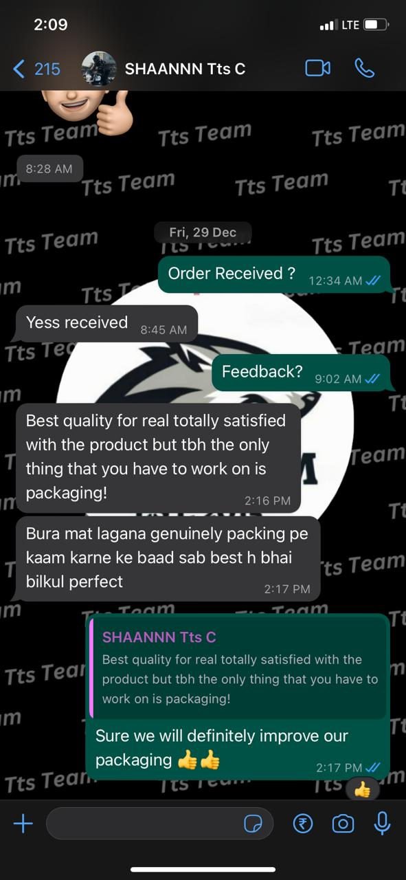 Customer WhatsApp review 28 of 29