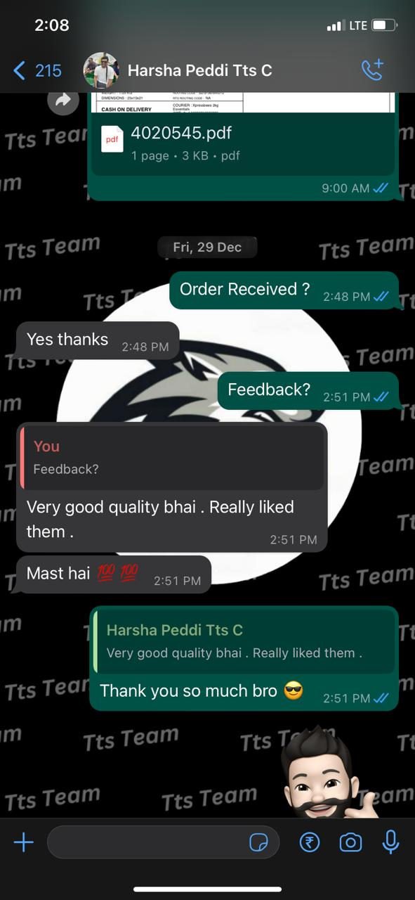 Customer WhatsApp review 29 of 29