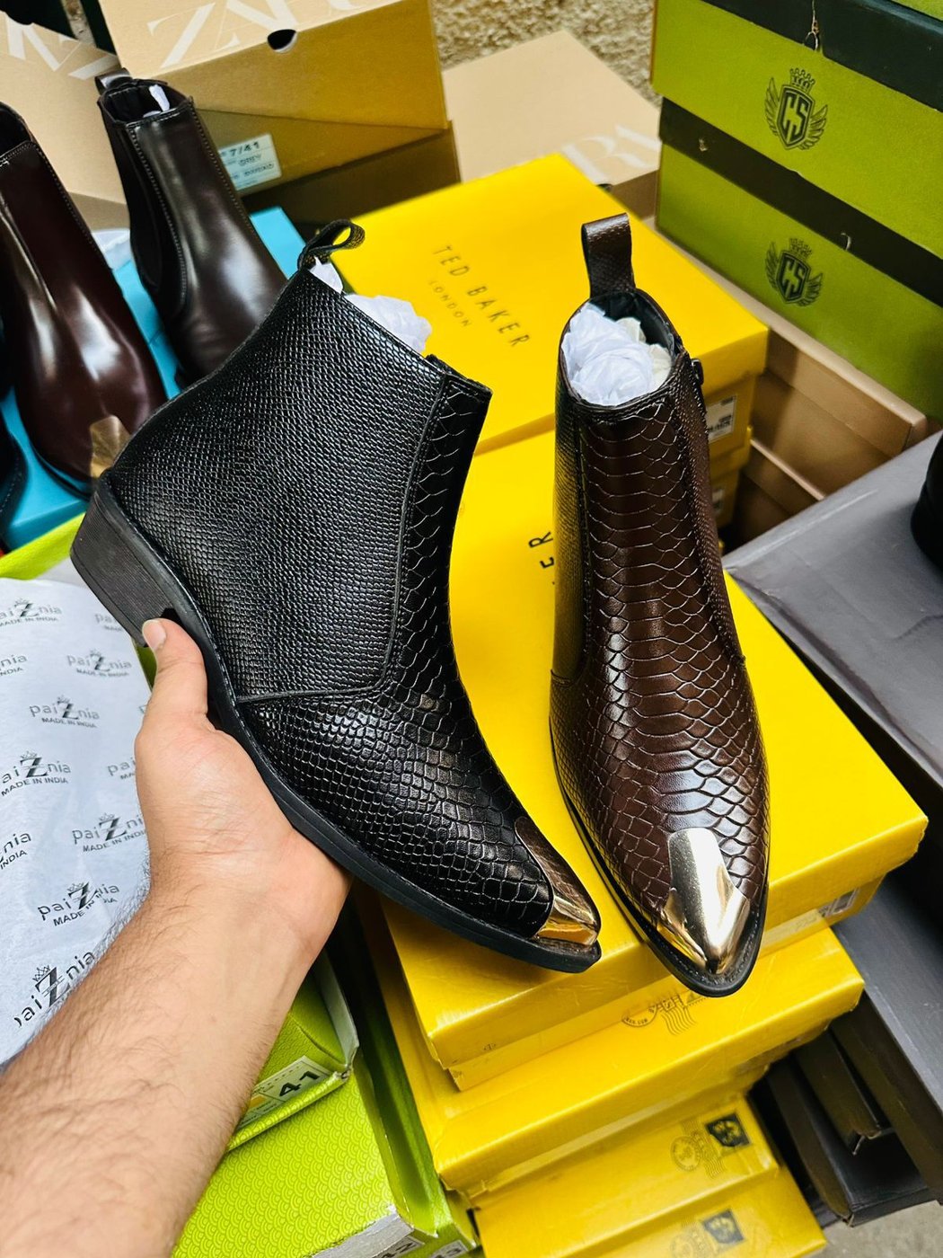 Ted Baker
(one side zip , chelsea boots)
Top leather quality