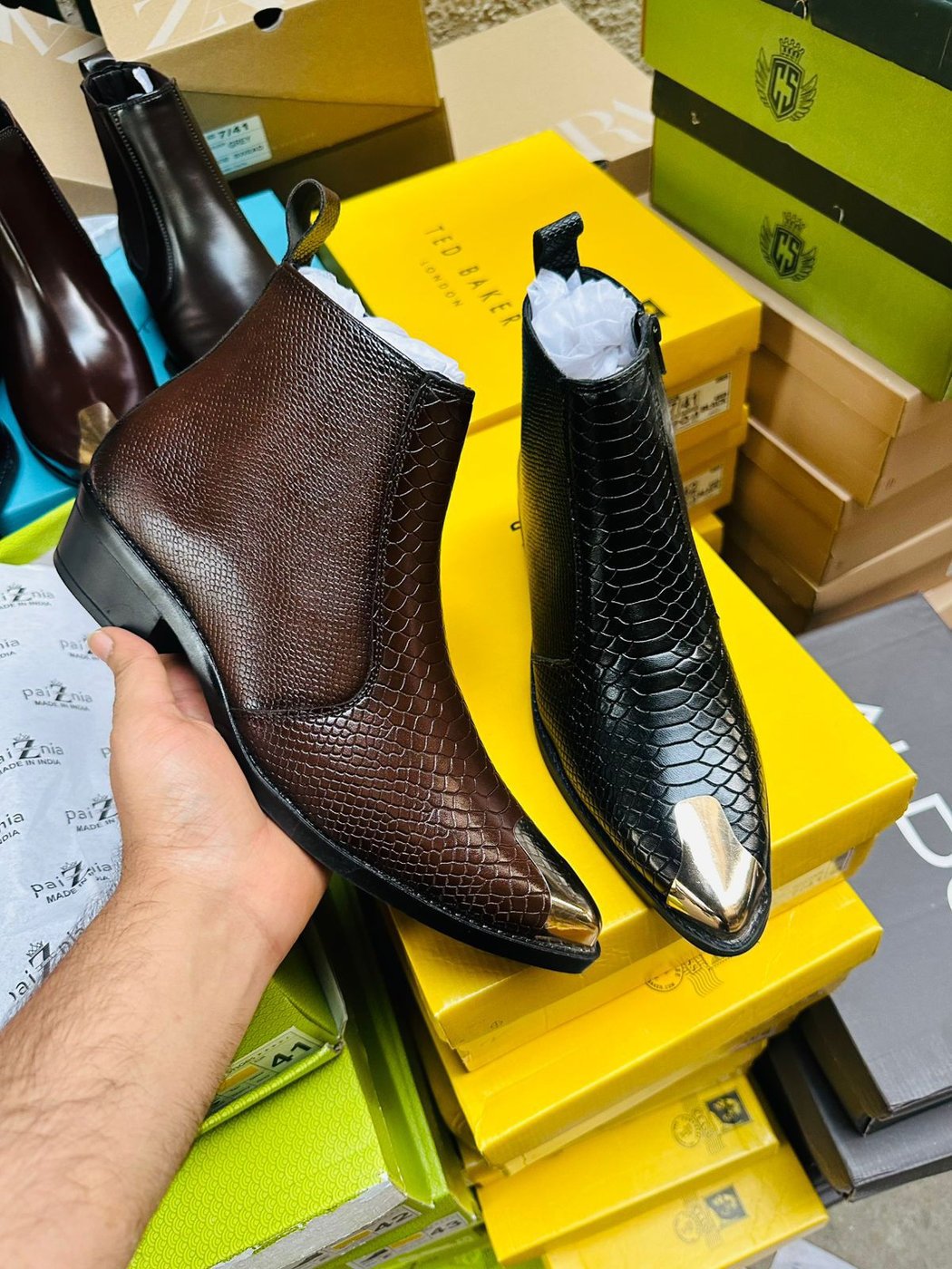 Ted Baker
(one side zip , chelsea boots)
Top leather quality